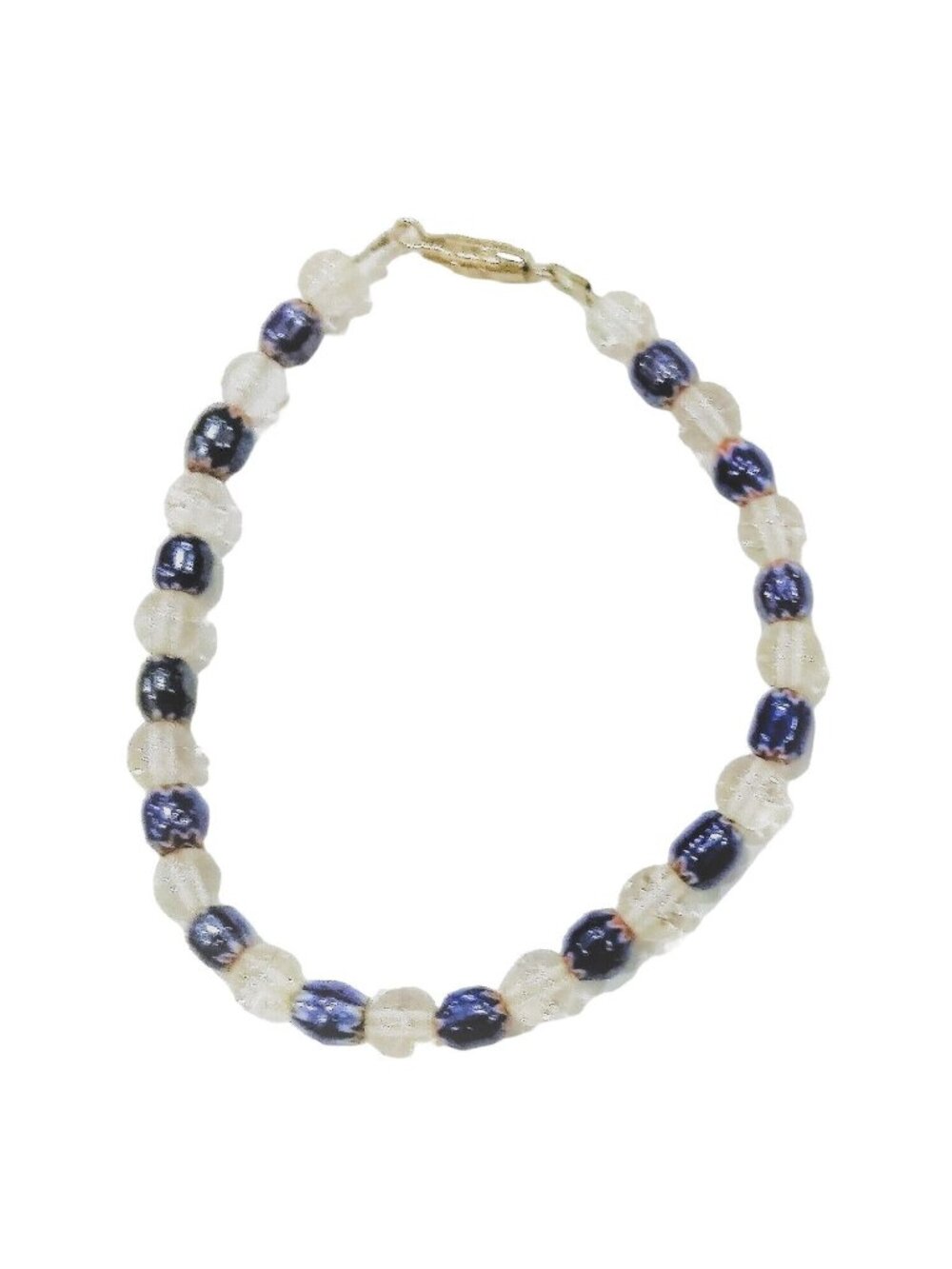 Purple Art Glass Bracelet 7 inch Vintage Sunburst Lavender Bead